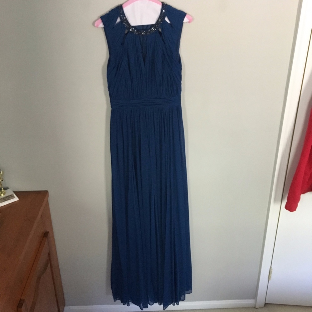 Adrianna Papell Blue Mesh Dress size 6